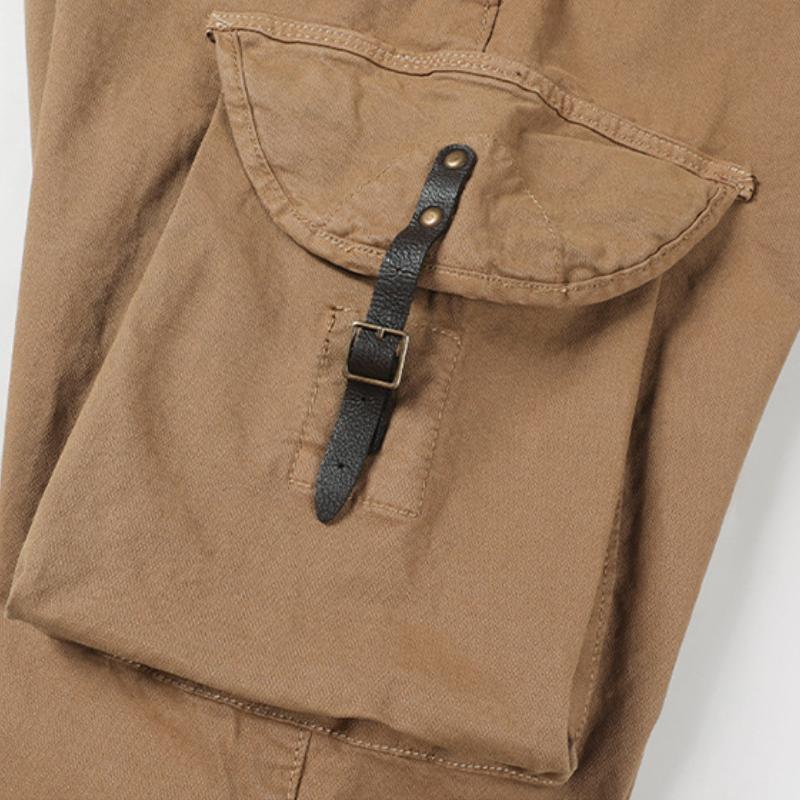 Men's Casual Outdoor Cotton Multi-Pocket Pants Cargo Pants 26261367M