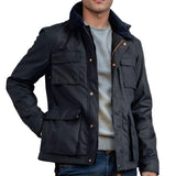 Men's Vintage Casual Multi-Pocket Solid Zipper Jacket 76621936TO