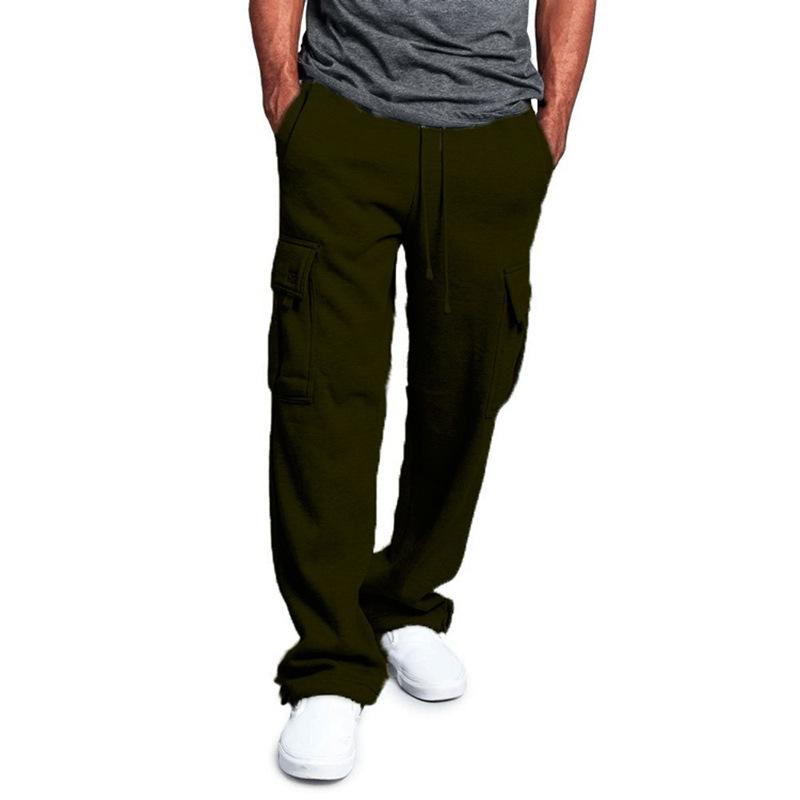 Men's Classic Retro Casual Cuffed Multi-Pocket Sweatpants 05037699K