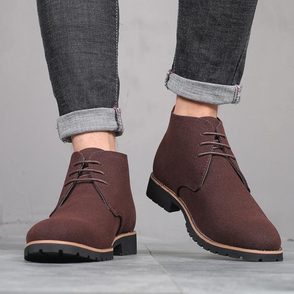 Men's Vintage Leather Lace-Up Ankle Boots 95559965M