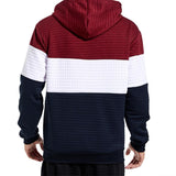 Men's Color Block Pocket Long Sleeve Casual Hoodie 14394300Z
