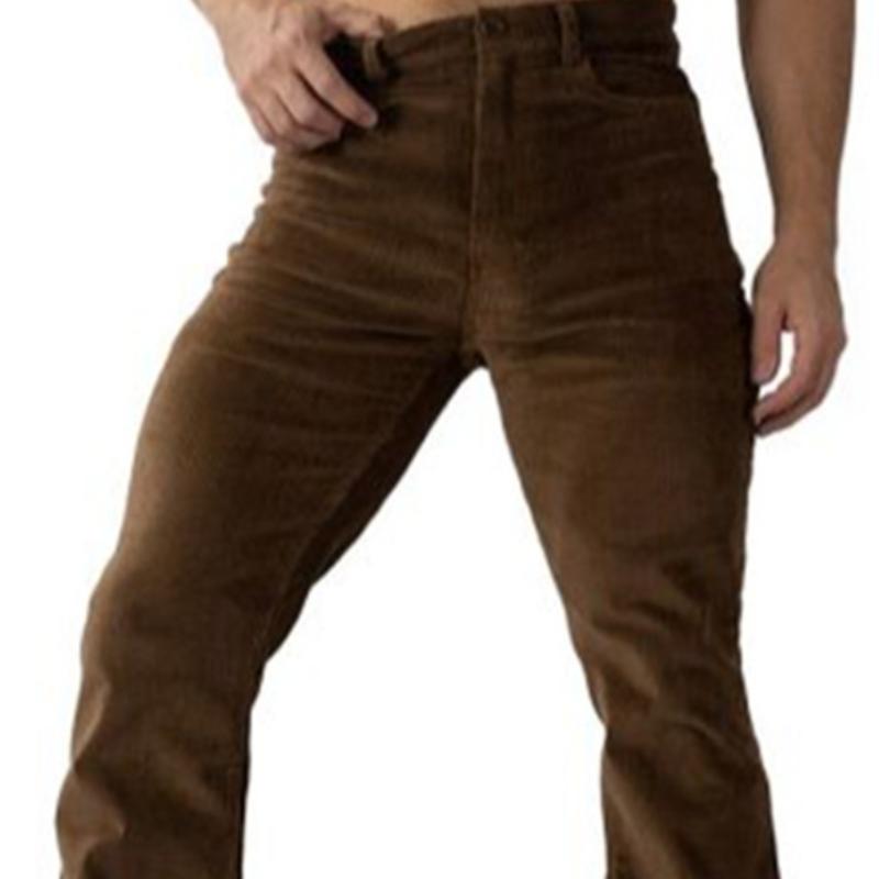 Pantalones acampanados ajustados de pana vintage para hombre 79106435M