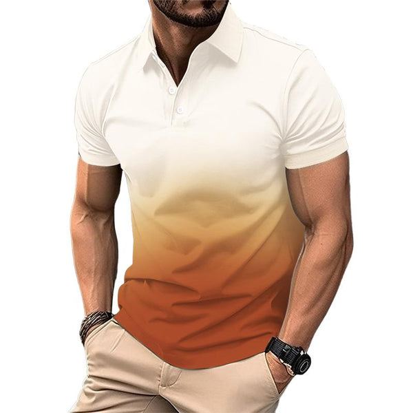 Men's Casual Gradient Short Sleeve POLO Shirt 60517420X