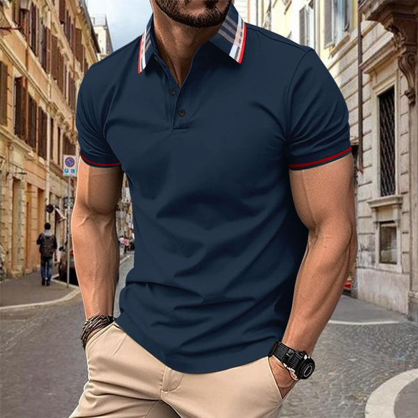 Men's Casual Lapel Slim Fit Short Sleeve Polo Shirt 67233550M