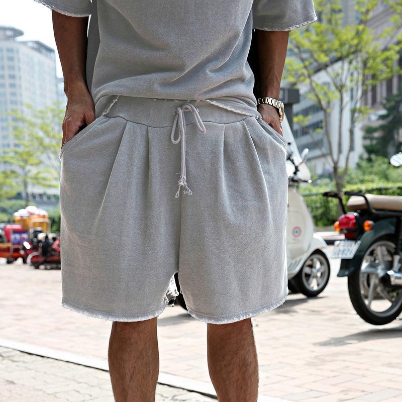 Men's Fashion Loose Smiley Print Short Sleeve T-Shirt and Shorts Set 66196672Z