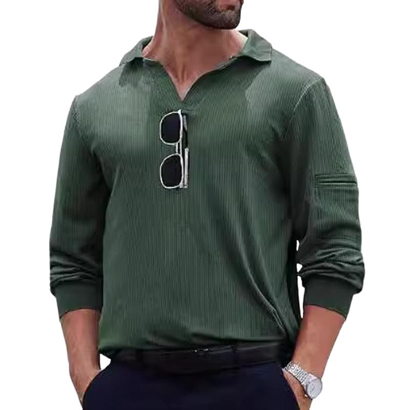 Men's  Long-sleeved Casual Knitted POLO Shirt 57878401X