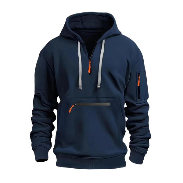 Men's Casual Multi-pocket Loose Sports Hoodie 51568546M