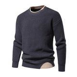 Men's Stylish Contrast Color Crew Neck Pullover Knitted Sweater 22544804M