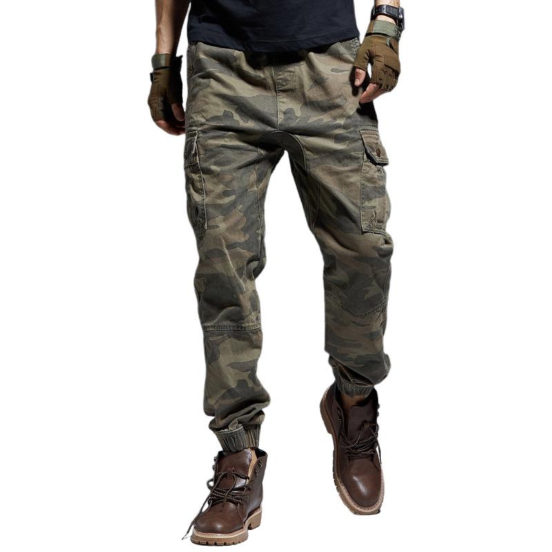 Men's Camouflage Elastic Waist Multi-pocket Cargo Pants 66436778Z