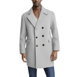 Men's Woolen Lapel Double-Breasted Coat 22599955Y