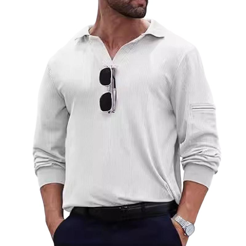 Men's  Long-sleeved Casual Knitted POLO Shirt 57878401X