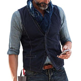 Men's Casual Vintage Denim Pocket Vest 03242533TO
