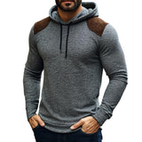 Men's Fashion Cotton Suede Patchwork Slim Fit Hoodie 13819977M