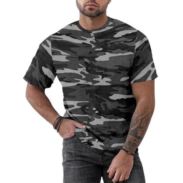 Men's Camouflage Printed Crew Neck Short Sleeve T-Shirt 99261239Y