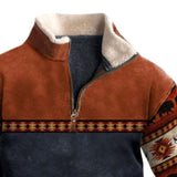 Men's Retro Casual Ethnic Style Zipper Printed Sweatshirt 75399665TO