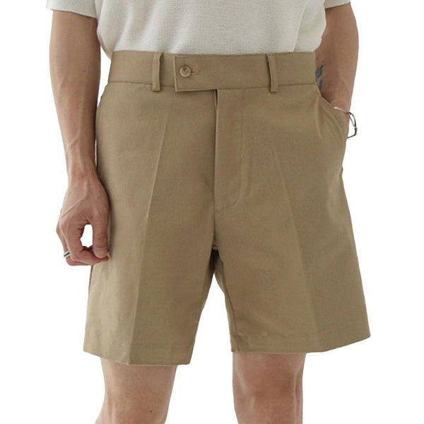 Men's Vintage Solid Color Straight Casual Suit Shorts 26364738Z