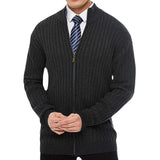 Men's Retro Casual Striped Zipper Knit Cardigan 98033533TO