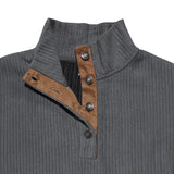 Men's Loose Striped Colorblock Button Stand Collar Sweatshirt 35002204Y