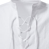 Men's Classic Casual Drawstring Stand Collar Long Sleeve Shirt 60525936K