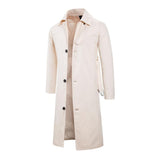 Men's Retro Classic Lapel Single Breasted Belt Long Trench Coat 55058957M