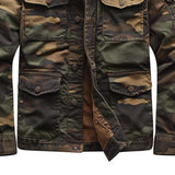 Men's Classic Casual Camouflage Lapel Multi-Pocket Jacket 21129284K