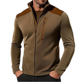 Men's Retro Casual Colorblock Slim Stand Collar Zipper Jacket 39562060TO