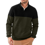 Men's Colorblock Half Zip Collar Long Sleeve Casual Sweatshirt 06247405Z