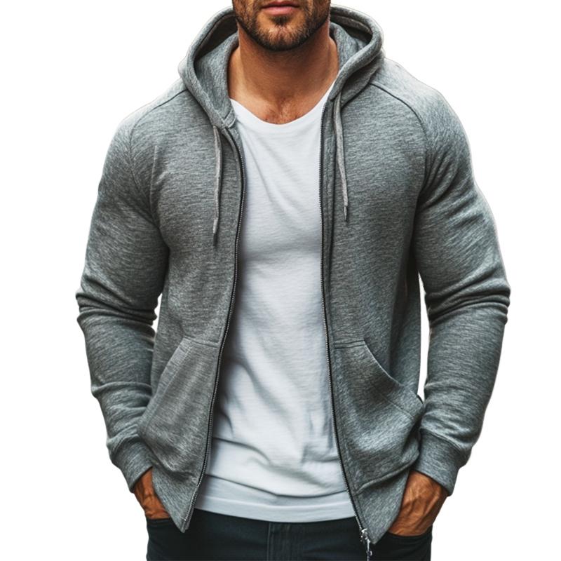 Men's Retro Casual Zipper Hooded Sweatshirt Jacket 31013215TO