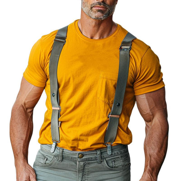 Men's Round Neck Pocket Solid Color T-shirt 55407272X