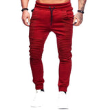 Men's Retro Casual Pleated Drawstring Sports Pants 75989614TO