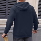 Men's Casual Waffle Solid-Color Hooded Sweatshirt 76616607Y