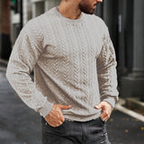 Men's Retro Round Neck Long Sleeve Casual Jacquard Sweatshirt 10307510X