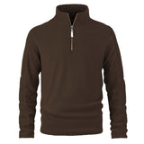 Men's Retro Casual Polar Fleece Solid Color Half Zip Sweatshirt 32478185TO