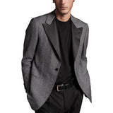 Men's Herringbone Lapel Blazer 54991759U