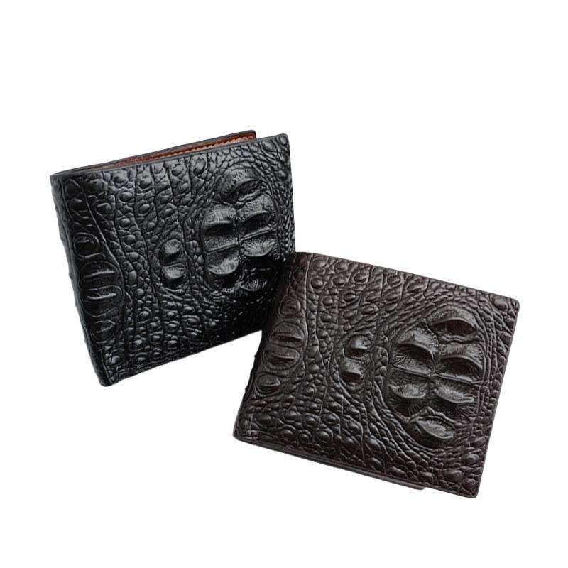 Portefeuille court vintage multi-cartes pour homme avec tête de crocodile 72231672U