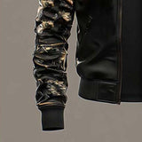 Men's Classic Retro Casual Stitching Camouflage Leather Jacket 18991830K