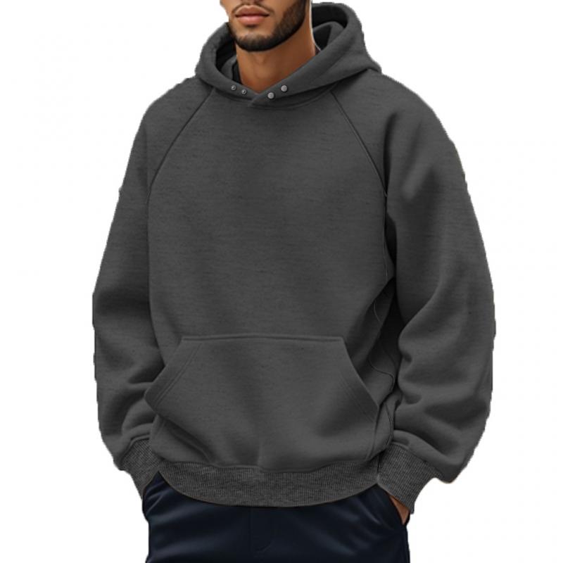 Men's Casual Kangaroo Pocket Fleece Loose Hoodie 57825880M