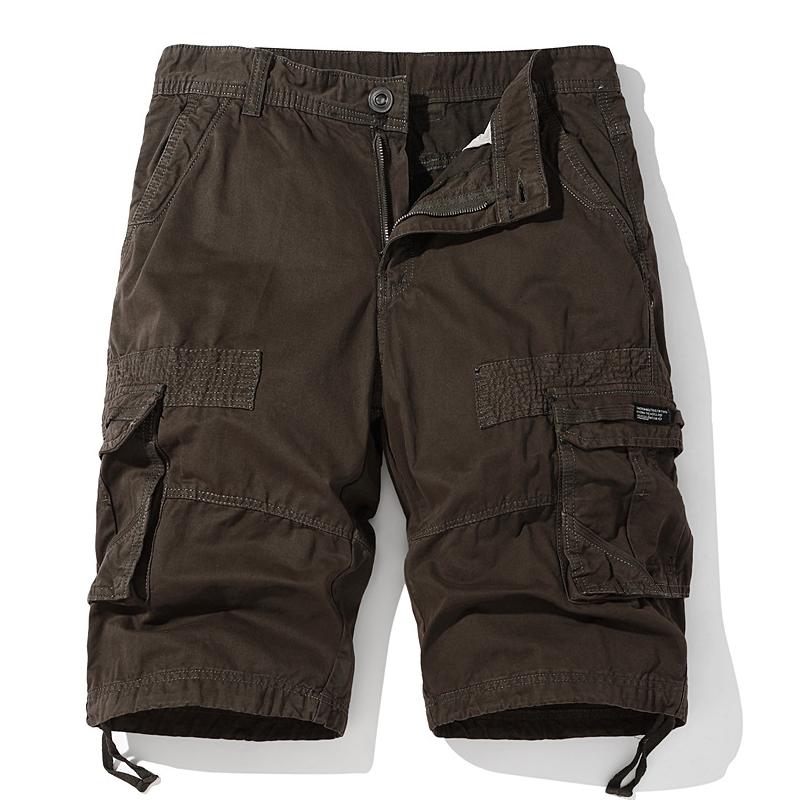 Men's Solid Color Multi-Pocket Cargo Shorts 33047664Z