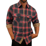 Men's Western Style Plaid Lapel Long Sleeve Casual Shirt 81788133Z