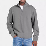 Men's Casual Half Zip Stand Collar Loose Pullover Sweatshirt 86549519M