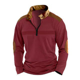 Men's Colorblock Zipper Stand Collar Long Sleeve Casual Sweatshirt 32537015Z