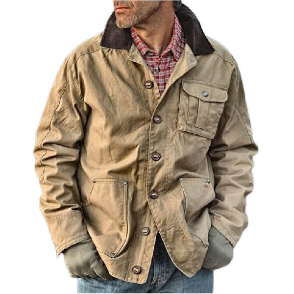 Men's Casual Canvas Lapel Jacket 06213136F