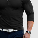 Men's Casual Colorblock Lapel Long Sleeve T-Shirt 63104922TO
