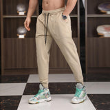 Men's Fashion Solid Elastic Waist Fitness Sports Pants 33208573Z