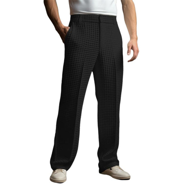 Men's Solid Waffle Casual Suit Pants 60809292X