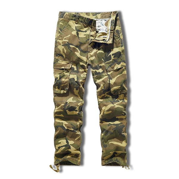 Men's Casual Outdoor Cotton Camouflage Multi-Pocket Cargo Pants 94913609M