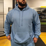 Men's Solid Color Loose Cotton Sports Fitness Hoodie 15328464Z