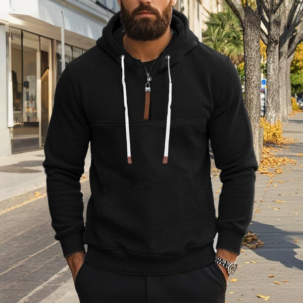 Men's Solid Color Zipper Hooded Sweatshirt 16899742Y