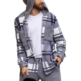 Men's Casual Flannel Warm Hooded Jacket 80867258F