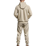 Men's Casual Solid Color Plus Velvet Thickened Long Sleeve Sweater Cuffed Pants Set 13672618K